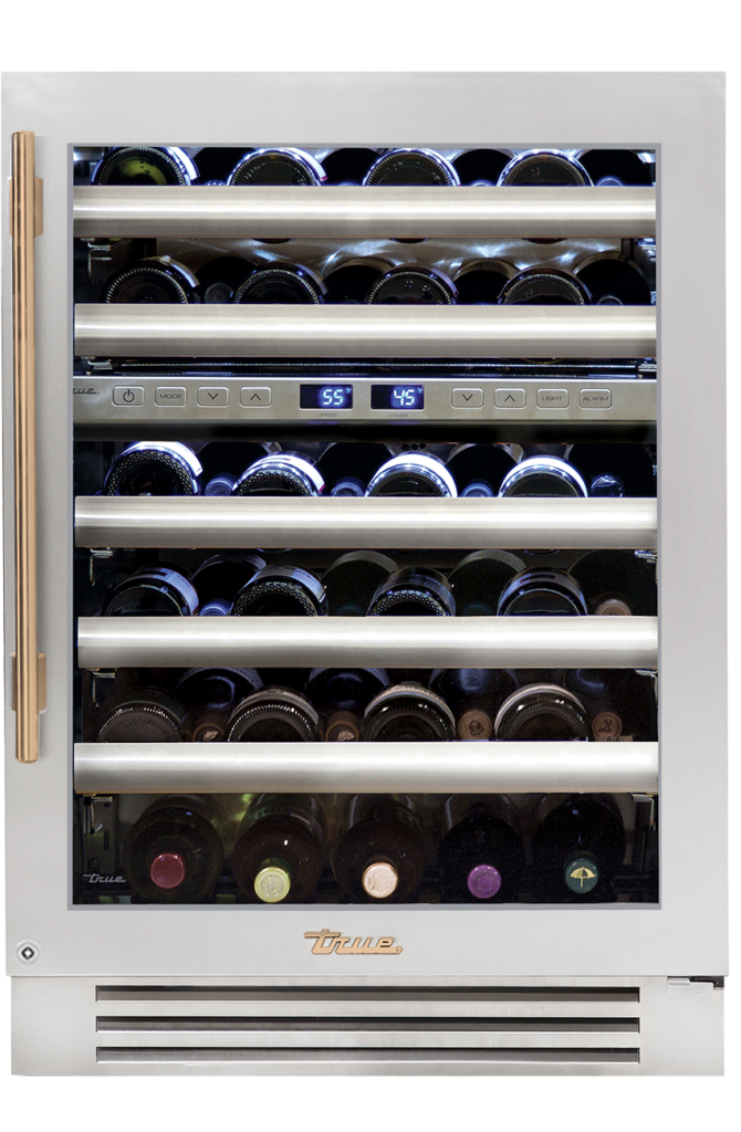 Undercounter Wine Cabinet, Right Hinged, Gold Hardware TWC24DZRSGCH08