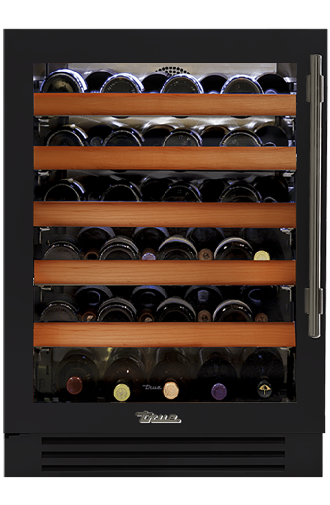 Undercounter Wine Cabinet, Left Hinged, Matte Black, Pewter Hardware TWC24LOGCDSK027H05
