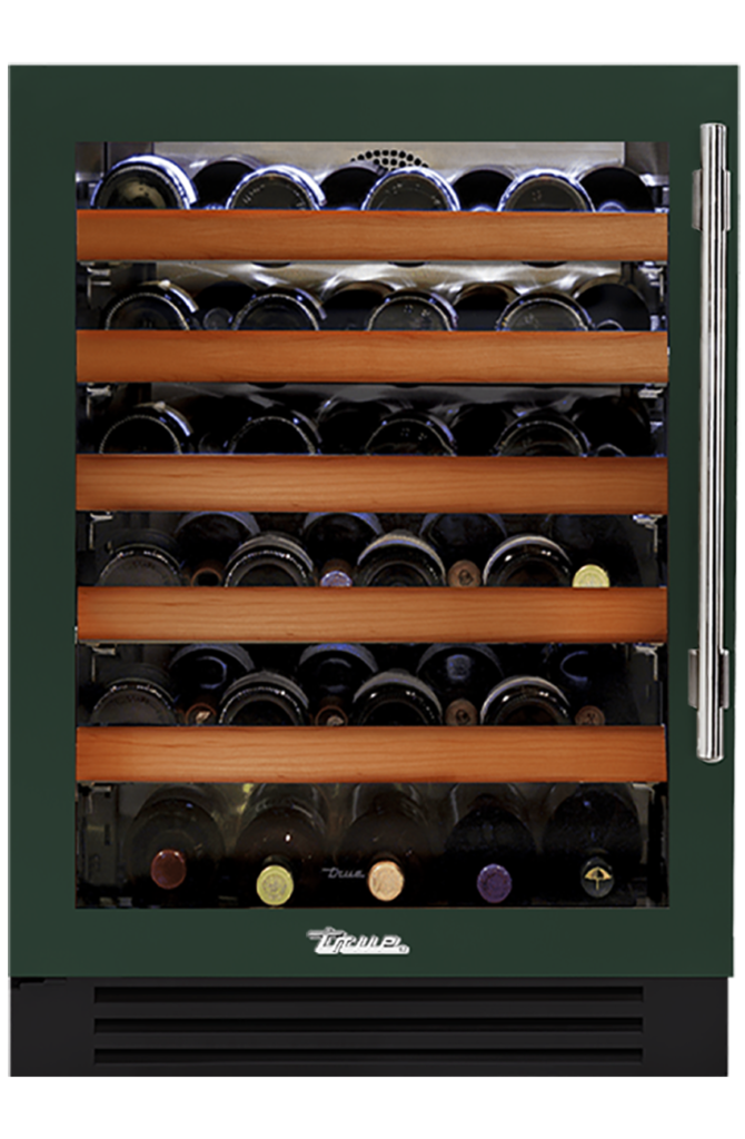 Undercounter Wine Cabinet, Left Hinged, Emerald, Chrome Hardware TWC24LOGCDSK086H02