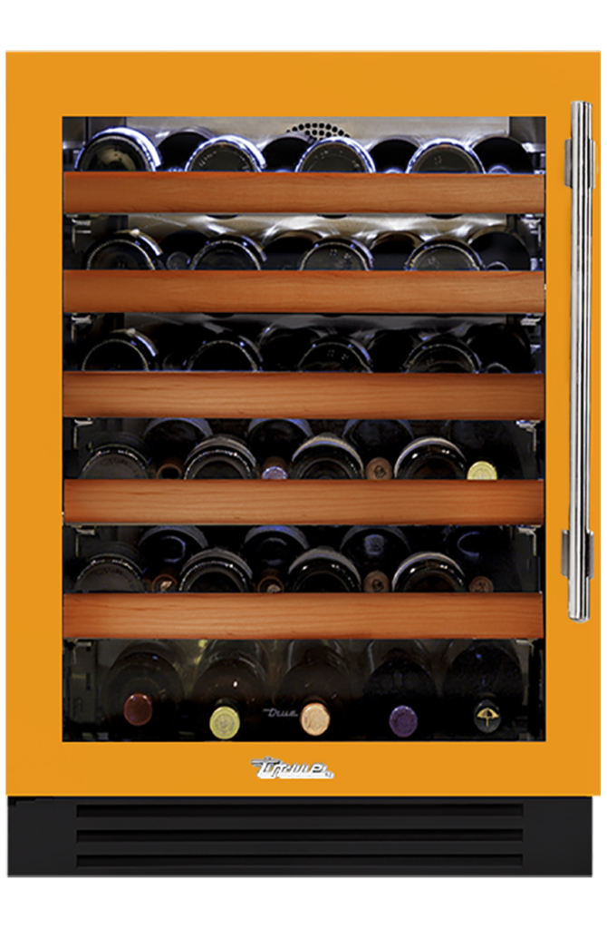 Undercounter Wine Cabinet, Left Hinged, Saffron, Chrome Hardware TWC24LOGCDSK103H02