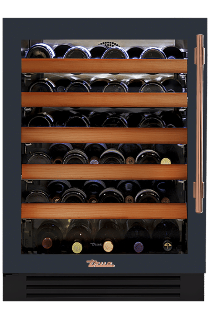 Undercounter Wine Cabinet, Left Hinged, Juniper, Copper Hardware TWC24LOGCDSK104H03