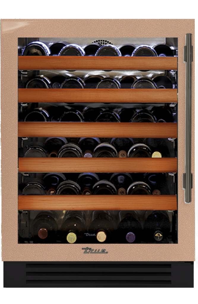 Undercounter Wine Cabinet, Left Hinged, Champagne, Pewter Hardware TWC24LOGCDSK179H05