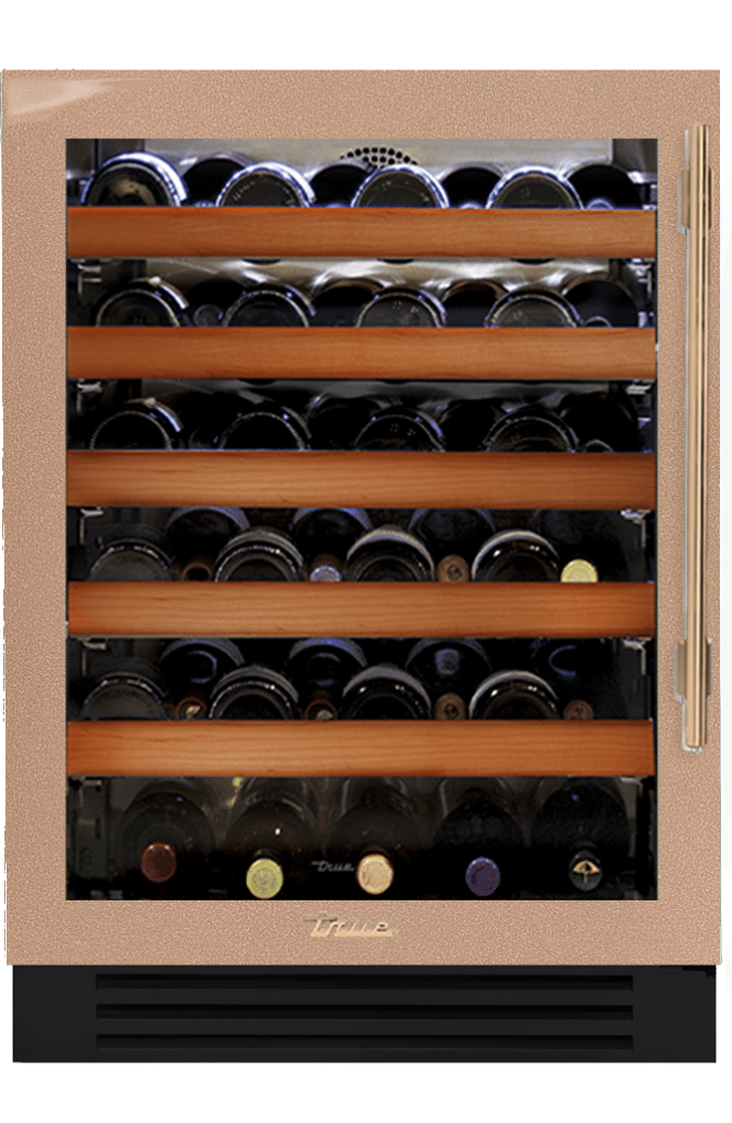 Undercounter Wine Cabinet, Left Hinged, Champagne, Gold Hardware TWC24LOGCDSK179H08
