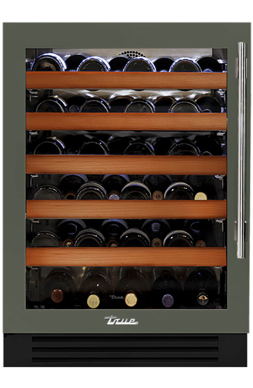 Undercounter Wine Cabinet, Left Hinged, Olive, Chrome Hardware TWC24LOGCDSK238H02