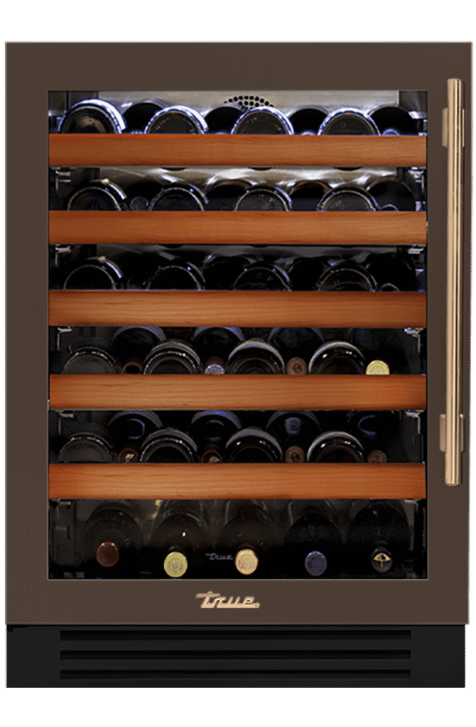Undercounter Wine Cabinet, Left Hinged, Espresso, Gold Hardware TWC24LOGCDSK305H08