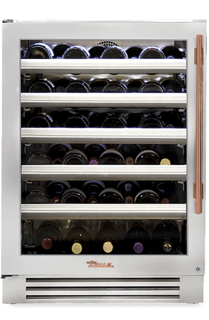 Undercounter Wine Cabinet, Left Hinged, Color Match, Copper Hardware TWC24LOGCDSKXXXH03