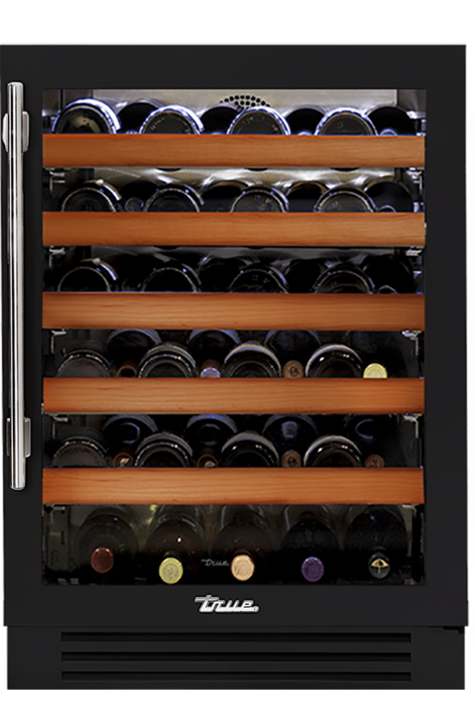 Undercounter Wine Cabinet, Right Hinged, Matte Black, Chrome Hardware TWC24ROGCDSK027H02