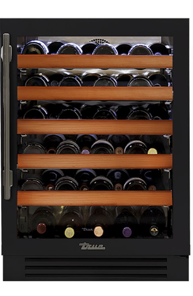 Undercounter Wine Cabinet, Right Hinged, Matte Black, Pewter Hardware TWC24ROGCDSK027H05
