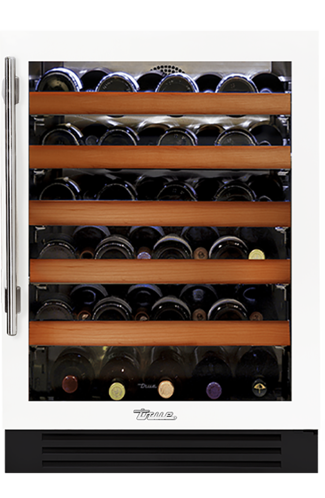 Undercounter Wine Cabinet, Right Hinged, Matte White, Chrome Hardware TWC24ROGCDSK030H02