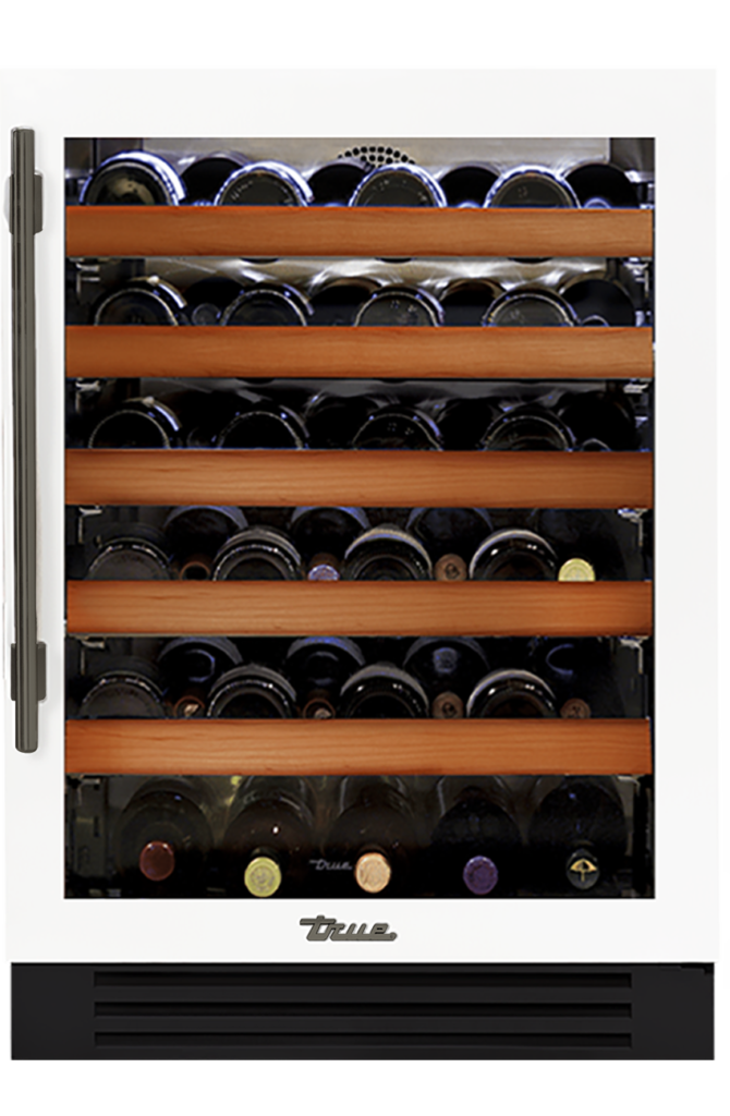 Undercounter Wine Cabinet, Right Hinged, Matte White, Pewter Hardware TWC24ROGCDSK030H05
