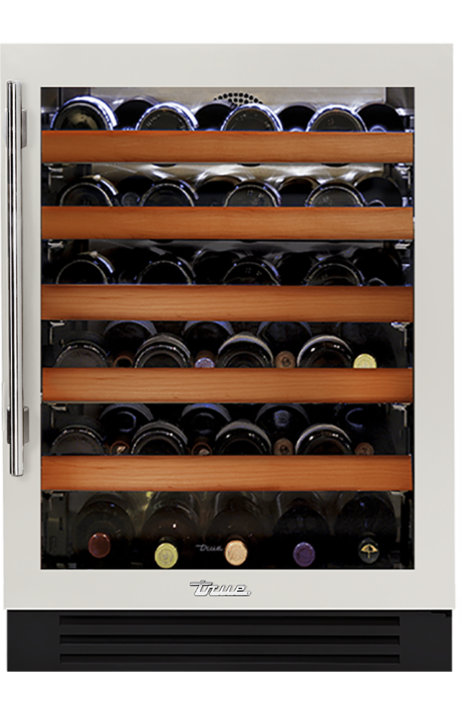 Undercounter Wine Cabinet, Right Hinged, Antique White, Chrome Hardware TWC24ROGCDSK050H02