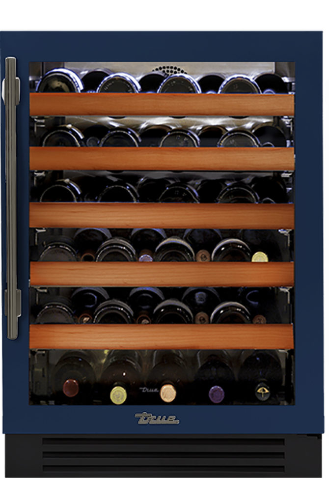 Undercounter Wine Cabinet, Right Hinged, Cobalt, Pewter Hardware TWC24ROGCDSK078H05