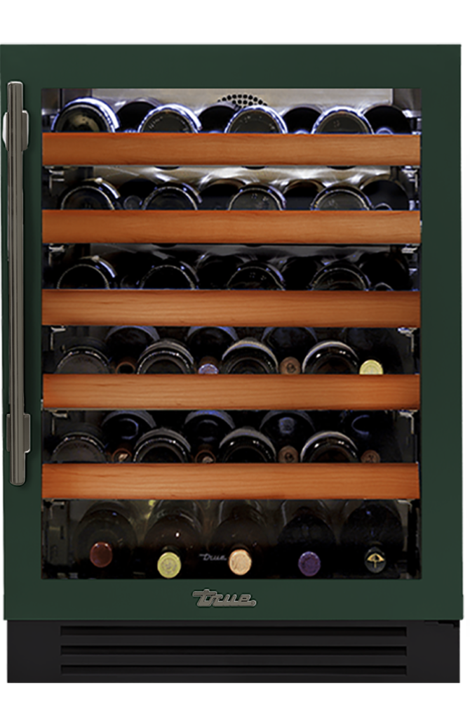 Undercounter Wine Cabinet, Right Hinged, Emerald, Pewter Hardware TWC24ROGCDSK086H05