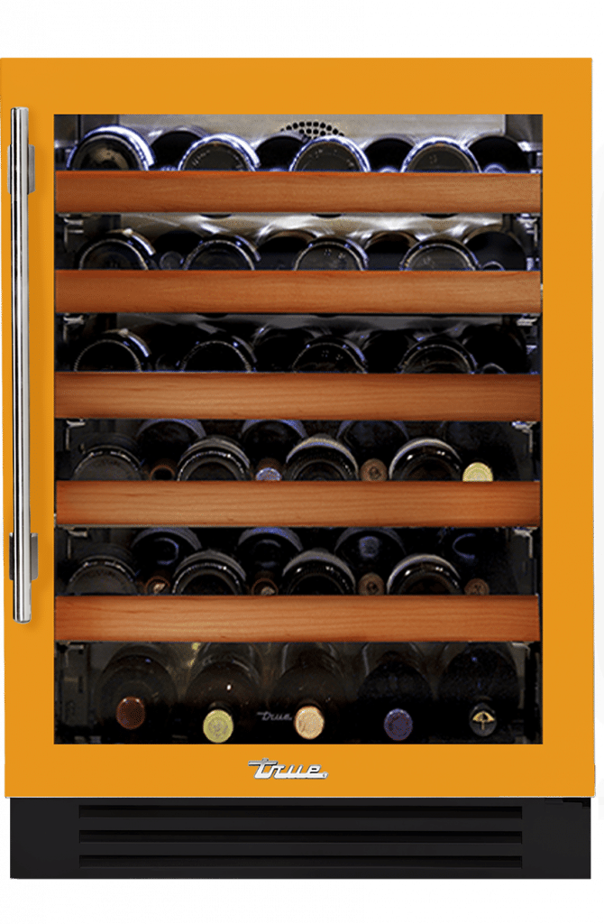 Undercounter Wine Cabinet, Right Hinged, Saffron, Chrome Hardware TWC24ROGCDSK103H02