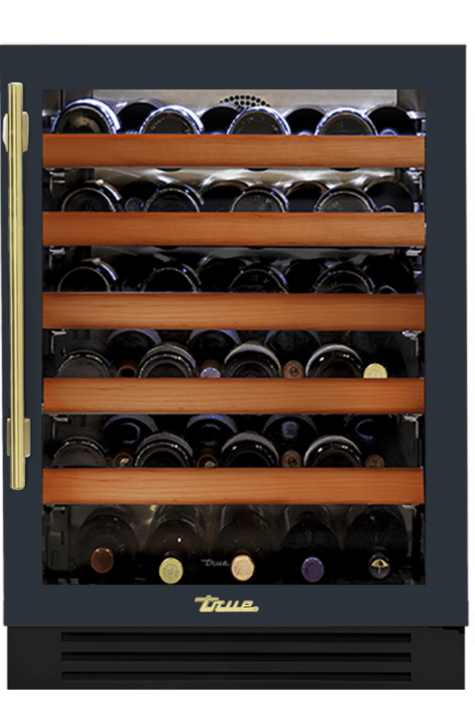Undercounter Wine Cabinet, Right Hinged, Juniper, Brass Hardware TWC24ROGCDSK104H01
