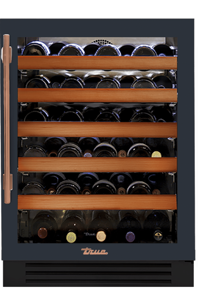Undercounter Wine Cabinet, Right Hinged, Juniper, Copper Hardware TWC24ROGCDSK104H03