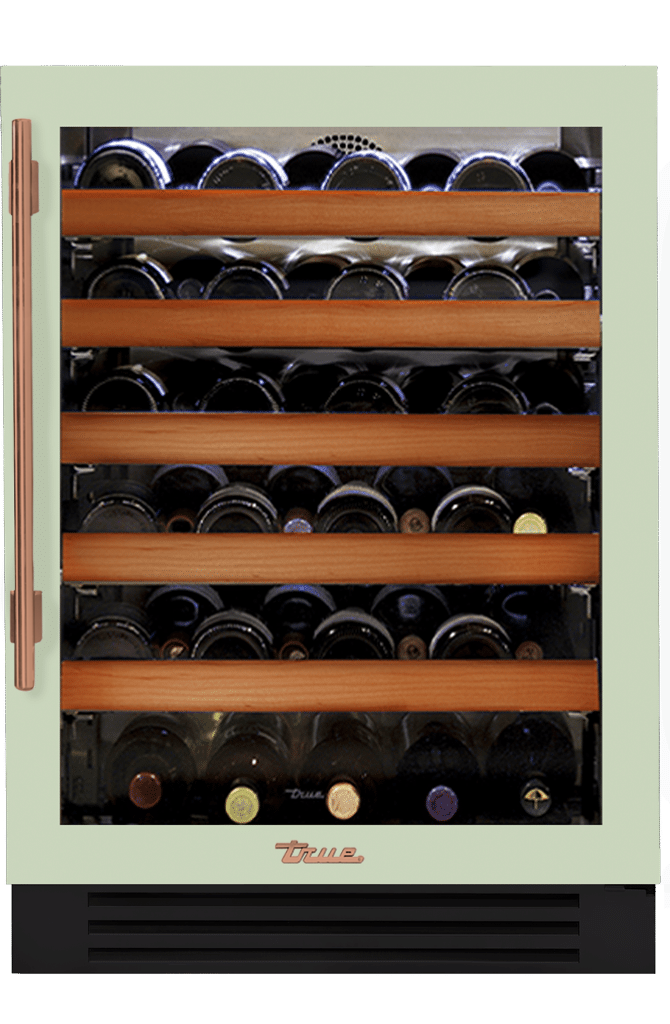 Undercounter Wine Cabinet, Right Hinged, Sage, Copper Hardware TWC24ROGCDSK129H03
