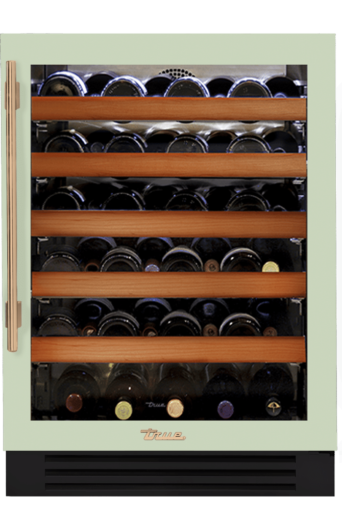 Undercounter Wine Cabinet, Right Hinged, Sage, Gold Hardware TWC24ROGCDSK129H08