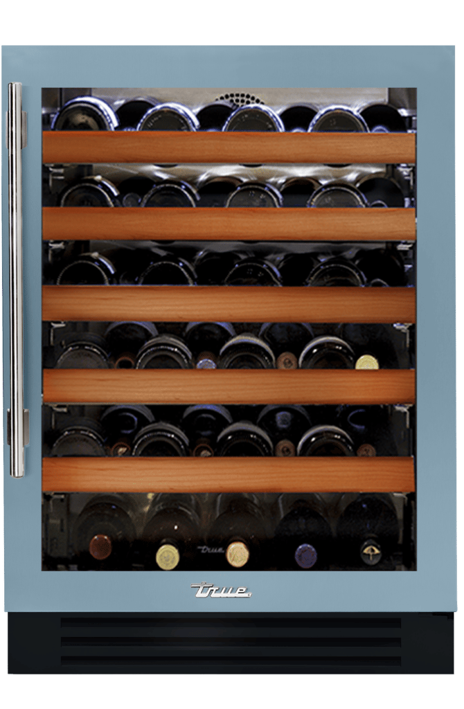 Undercounter Wine Cabinet, Right Hinged, Bluestone, Chrome Hardware TWC24ROGCDSK152H02
