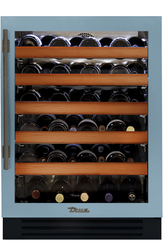 Undercounter Wine Cabinet, Right Hinged, Bluestone, Pewter Hardware TWC24ROGCDSK152H05