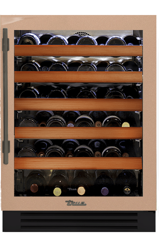 Undercounter Wine Cabinet, Right Hinged, Champagne, Pewter Hardware TWC24ROGCDSK179H05