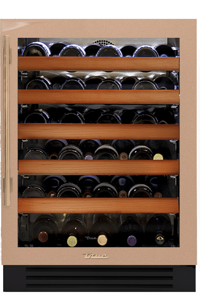 Undercounter Wine Cabinet, Right Hinged, Champagne, Gold Hardware TWC24ROGCDSK179H08