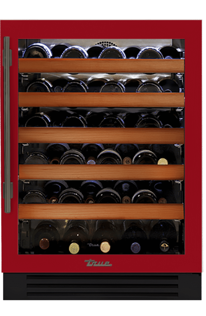 Undercounter Wine Cabinet, Right Hinged, Crimson, Pewter Hardware TWC24ROGCDSK193H05