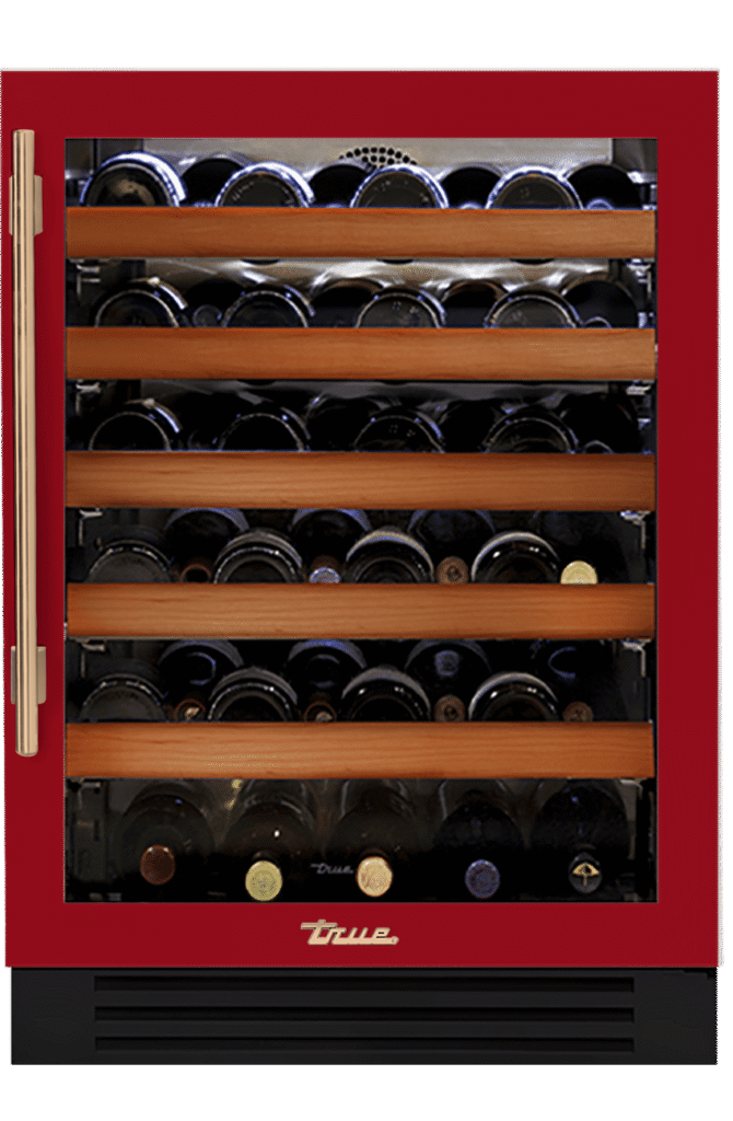 Undercounter Wine Cabinet, Right Hinged, Crimson, Gold Hardware TWC24ROGCDSK193H08