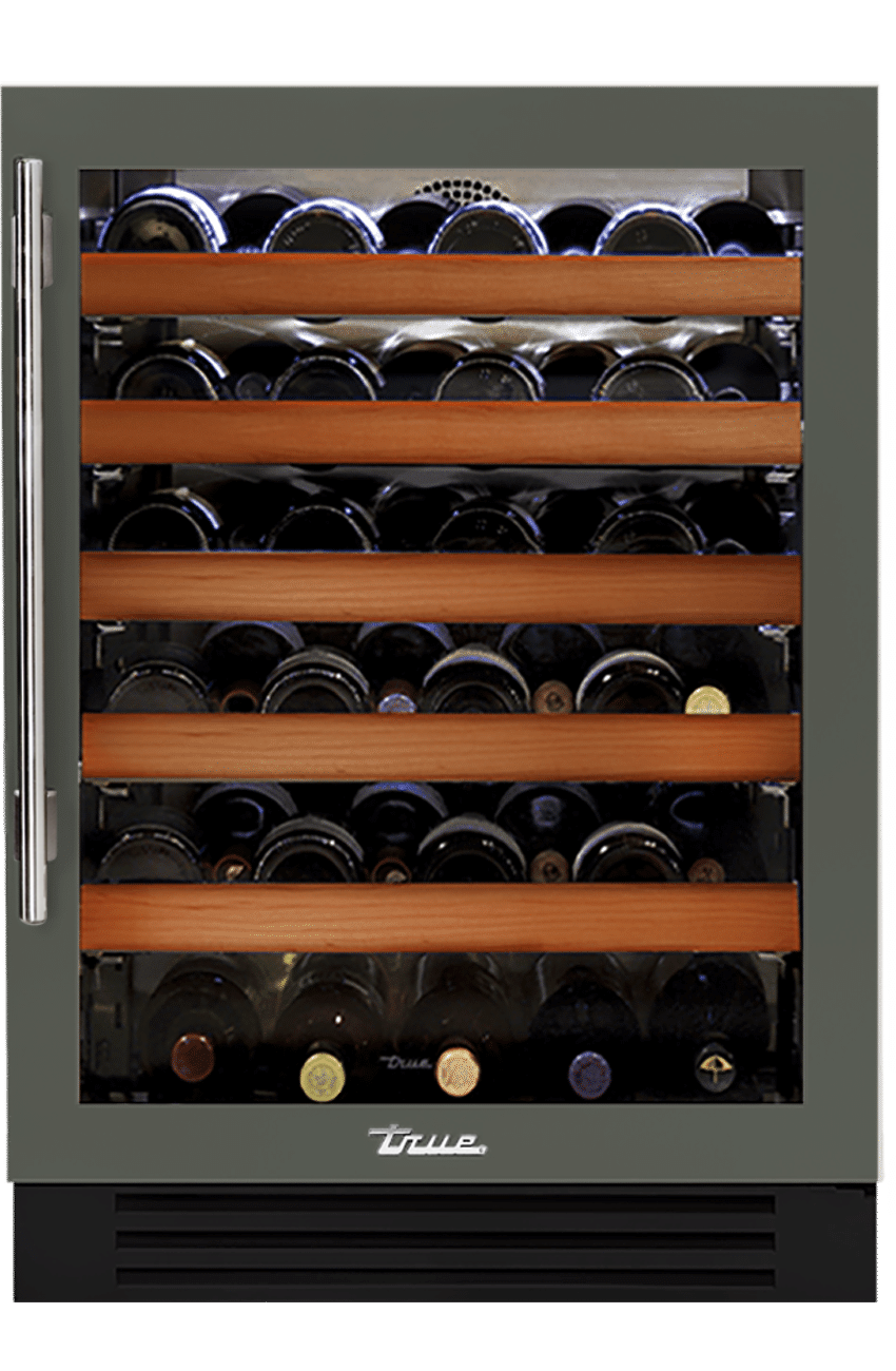 Undercounter Wine Cabinet, Right Hinged, Olive, Chrome Hardware TWC24ROGCDSK238H02