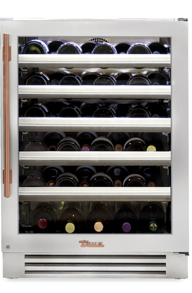 Undercounter Wine Cabinet, Right Hinged, Color Match, Copper Hardware TWC24ROGCDSKXXXH03