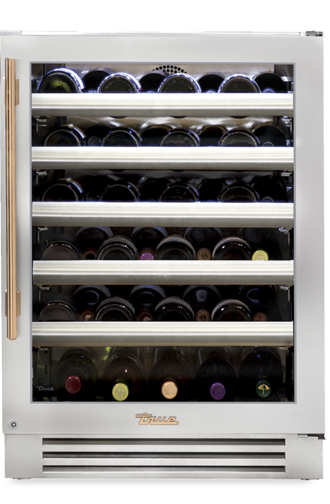 Undercounter Wine Cabinet, Right Hinged, Color Match, Gold Hardware TWC24ROGCDSKXXXH08