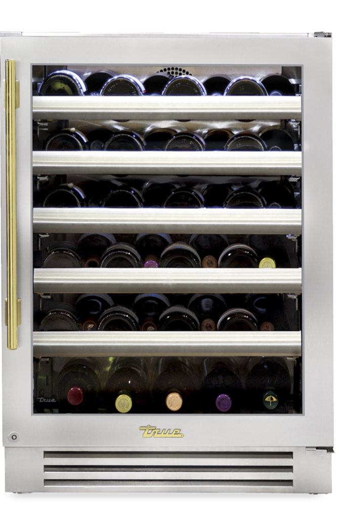 Undercounter Wine Cabinet, Right Hinged, Brass Hardware TWC24RSGCH01