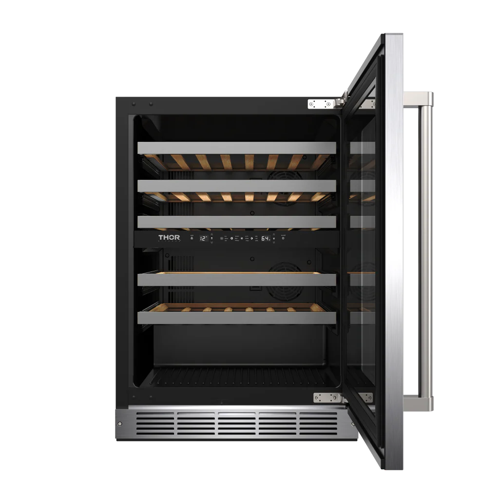 24 Inch Undercounter Dual Zone Wine Cooler, 46 Bottle Capacity Thor Kitchen TWC24UD