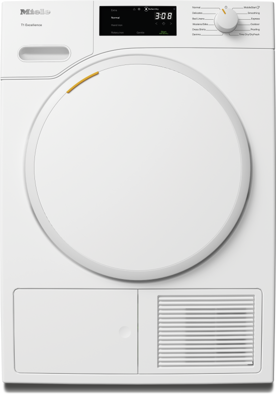 24" T1 Dryer Heat Pump DirectSelect Solid Door White WiFi (Lotus White) TXD160WPLW
