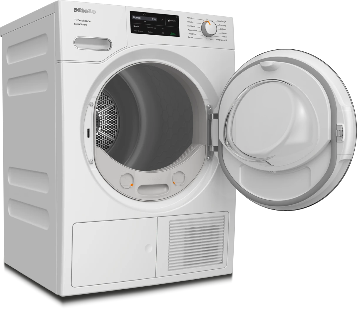 T1 Heat‑Pump Dryer: With @home and SteamFinish for smart laundry care. TXI680WP