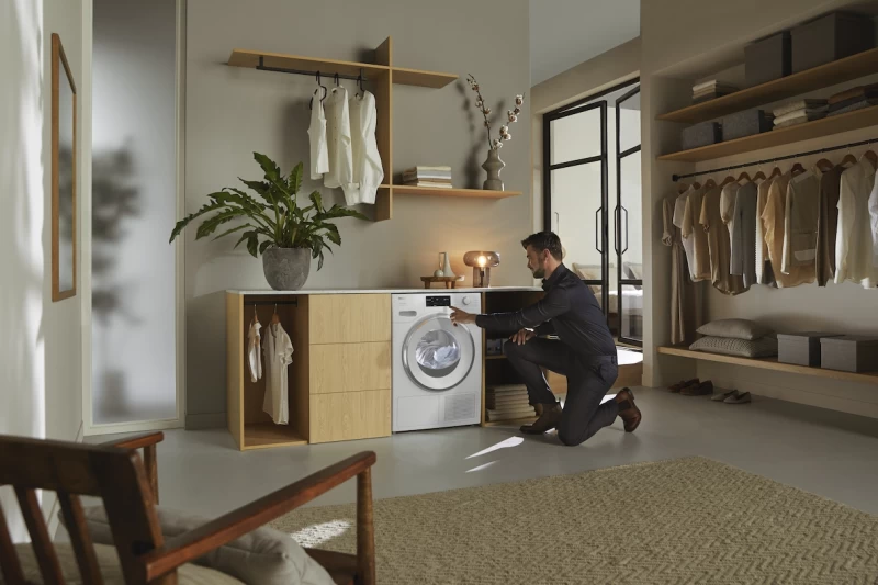 T1 Heat‑Pump Dryer: With Miele@home and SteamFinish for smart laundry care. TXI680WPECOSTEAM
