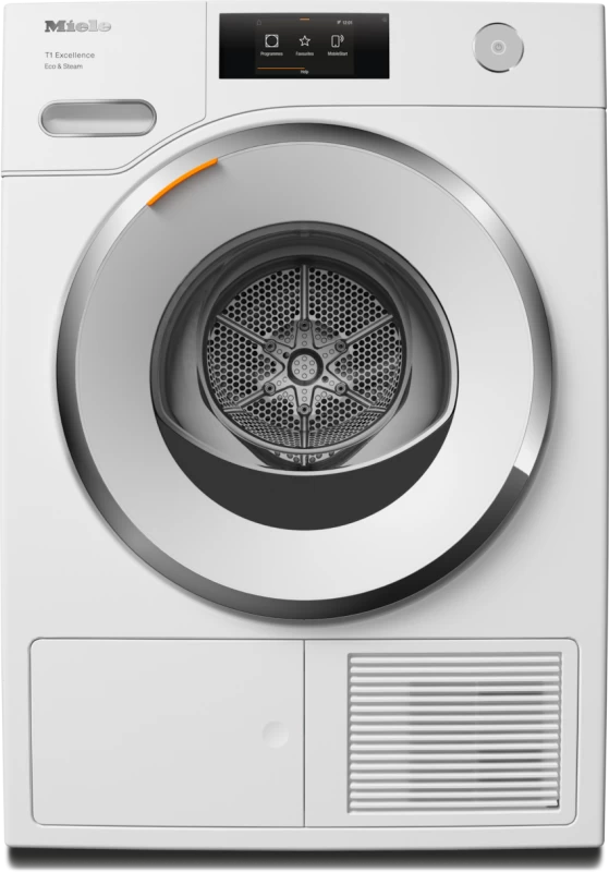 T1 Heat‑Pump Dryer: With Miele@home and SteamFinish for smart laundry care. TXR860WPECOSTEAM