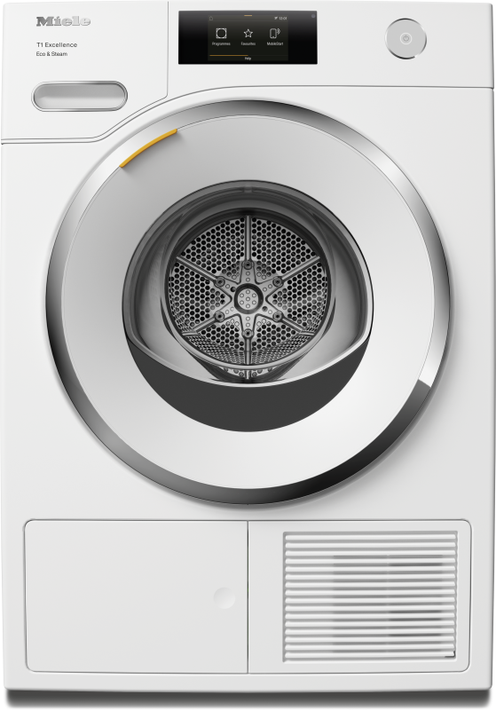 24" T1 Dryer Heat Pump Glass Door & Steam WiFi MTouch Control (Lotus White) TXR860WPLW