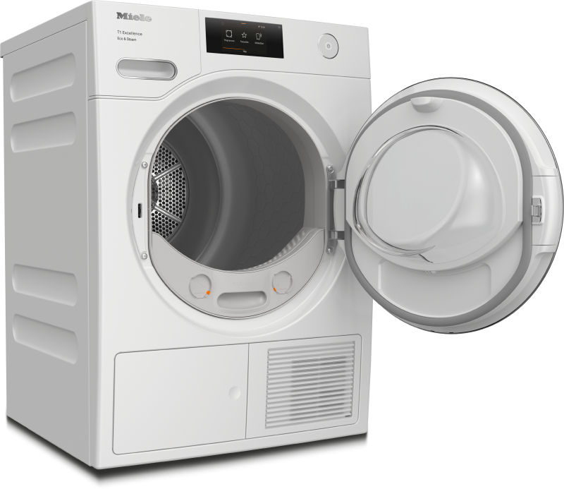 24" T1 Dryer Heat Pump Glass Door & Steam WiFi MTouch Control (Lotus White) TXR860WPLW