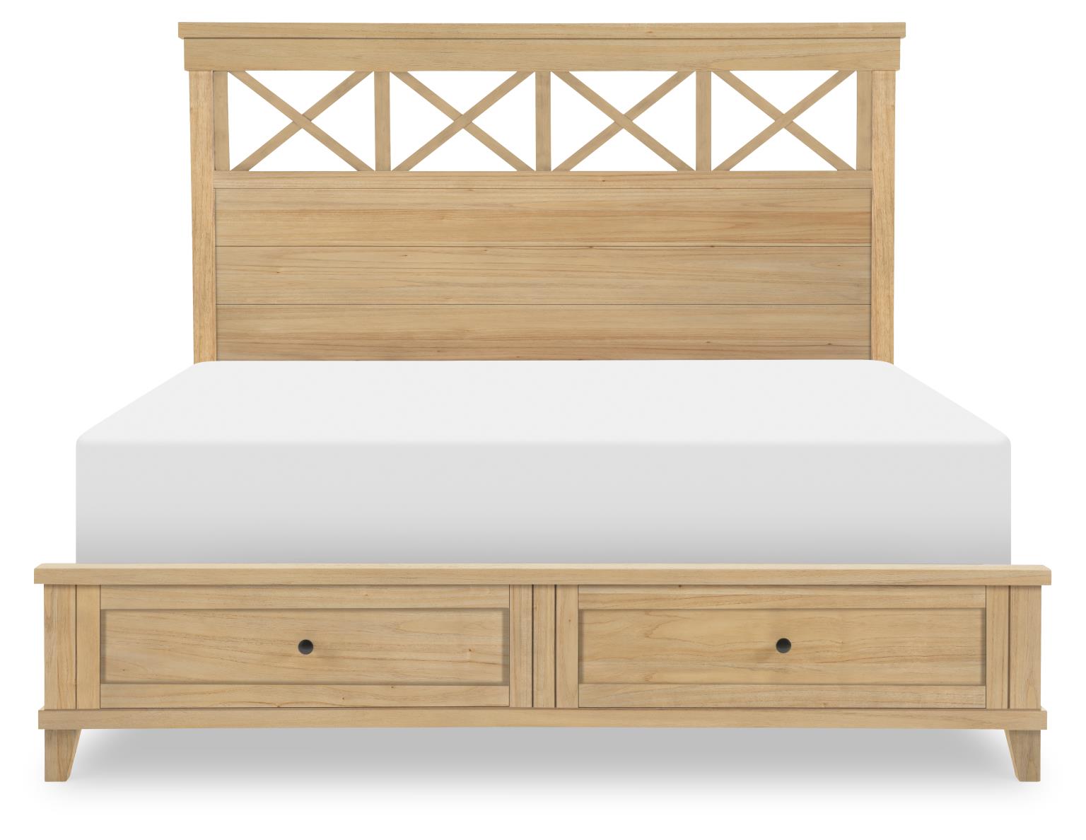 TY4420 XXX's and OOO's BR Complete Panel Bed W Storage Footboard King 6/6 TY44204126K