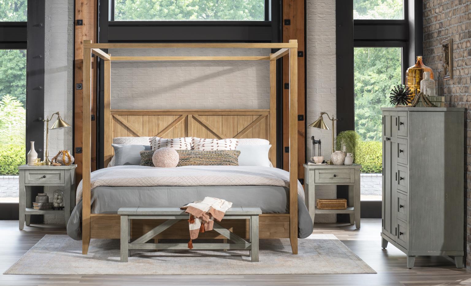 TY4420 XXX's and OOO's BR Complete Canopy Bed Queen 5/0 TY44205005K