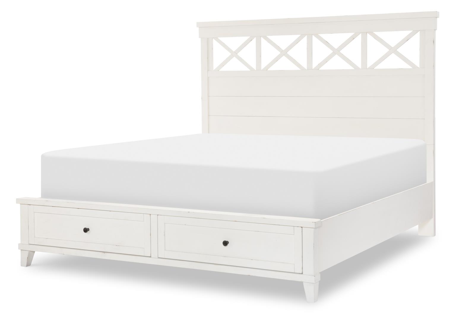 TY4421 XXX's and OOO's BR Complete Panel Bed W Storage Footboard Cal King 6/0 TY44214127K