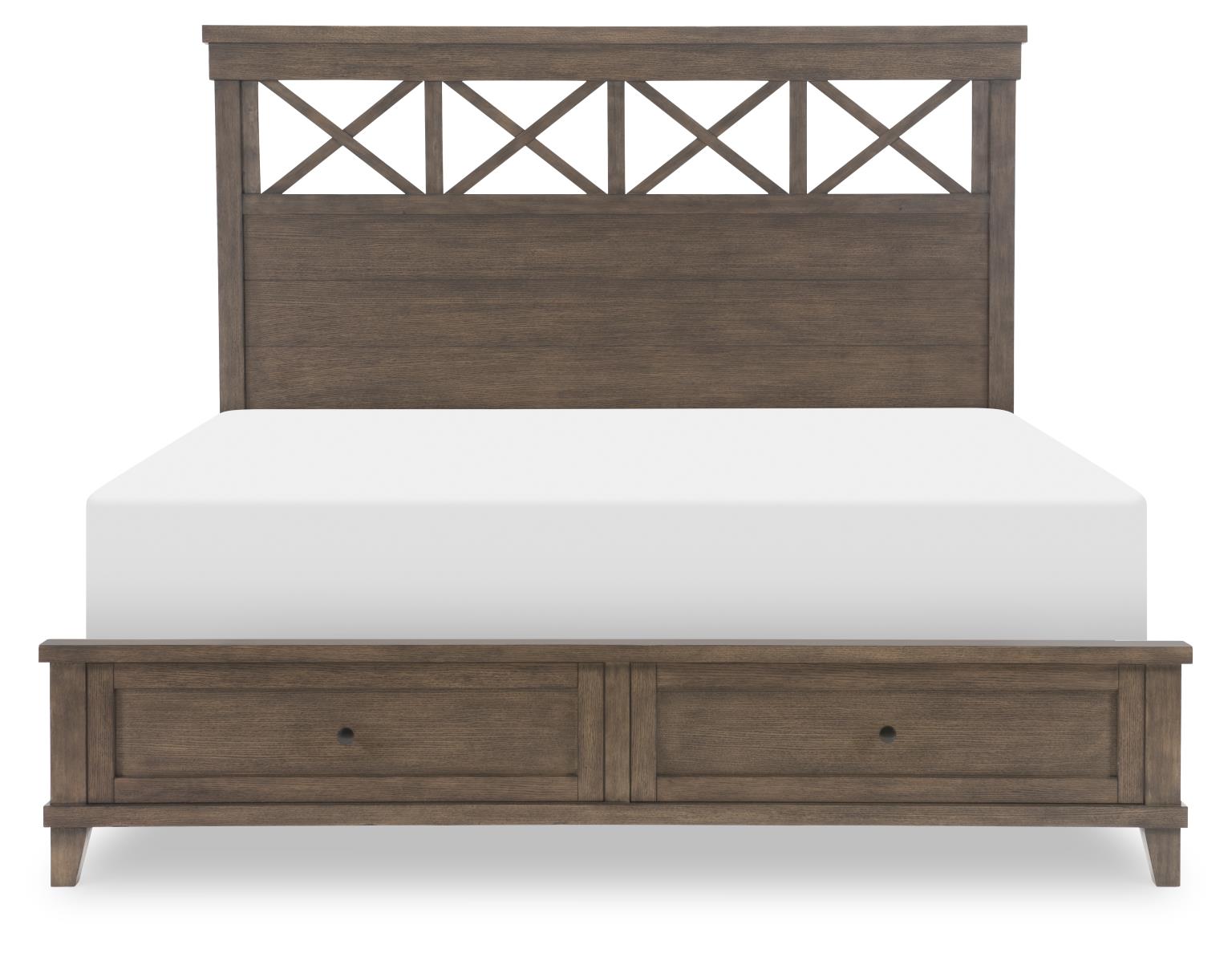 TY4422 XXX's and OOO's BR Complete Panel Bed W Storage Footboard Cal King 6/0 TY44224127K