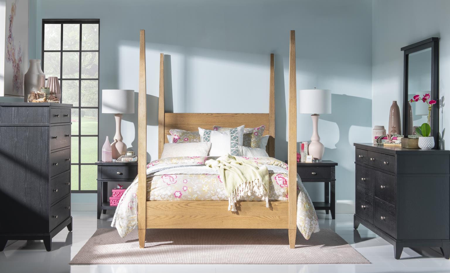 TY4950 Today's Traditions LK Complete Poster Bed Full 4/6 Natural Hickory TY49504204K