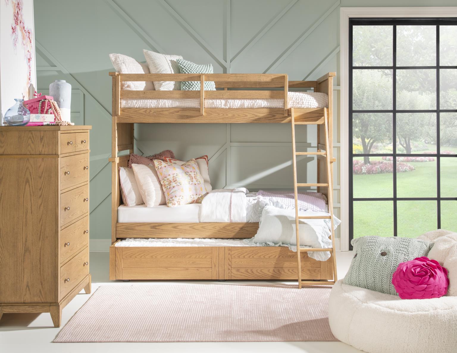 TY4950 Today's Traditions LK Complete Twin Over Twin Bunk End Natural Hickory TY49508110K