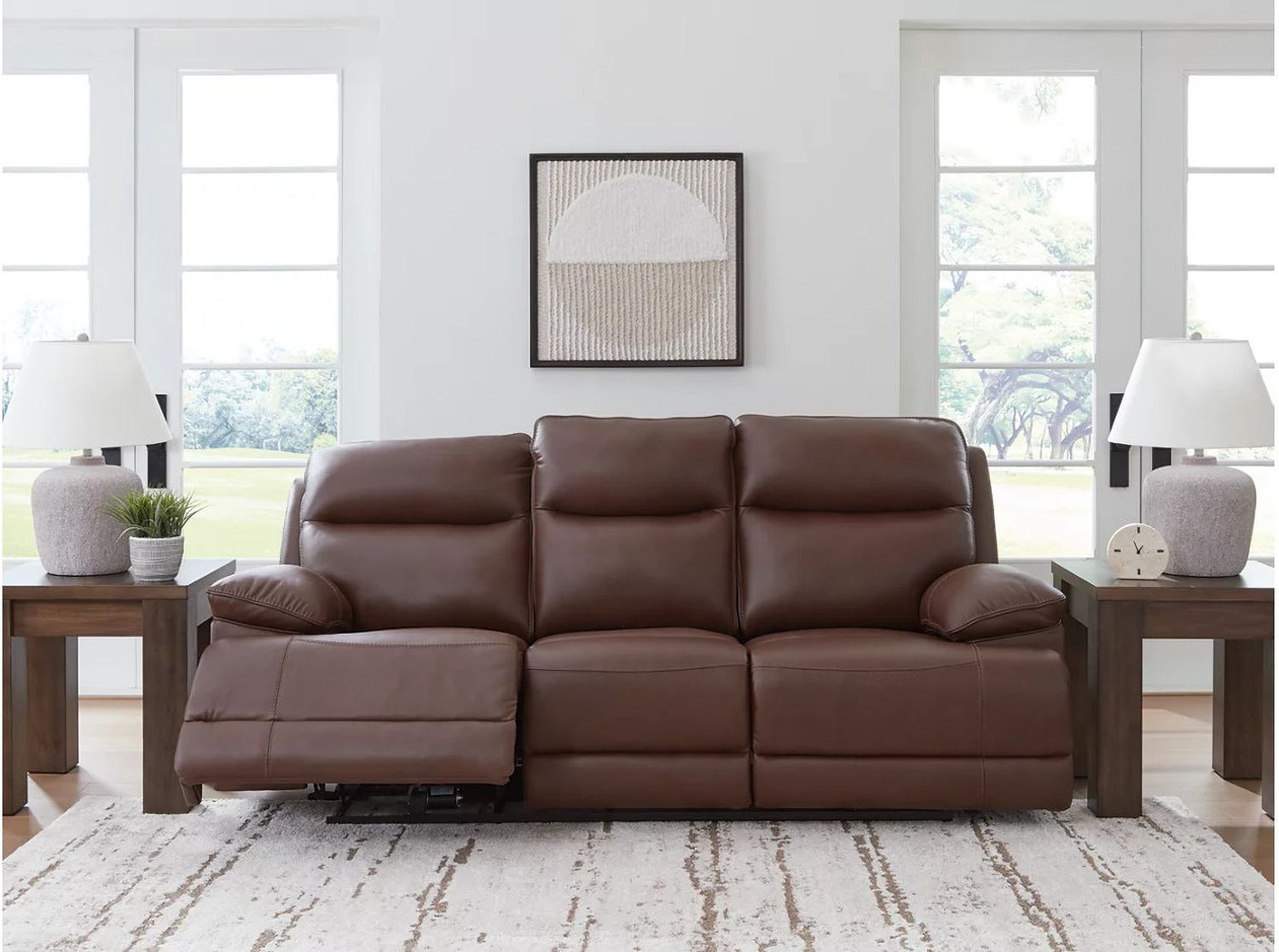 VonRyan Power Reclining Sofa In Tobacco U1040015