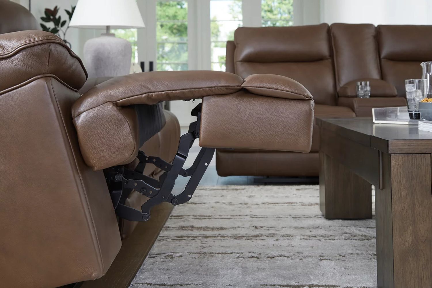 VonRyan Power Reclining Sofa In Tobacco U1040015