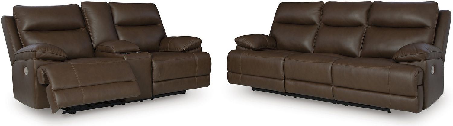 VonRyan Power Reclining Sofa In Tobacco U1040015