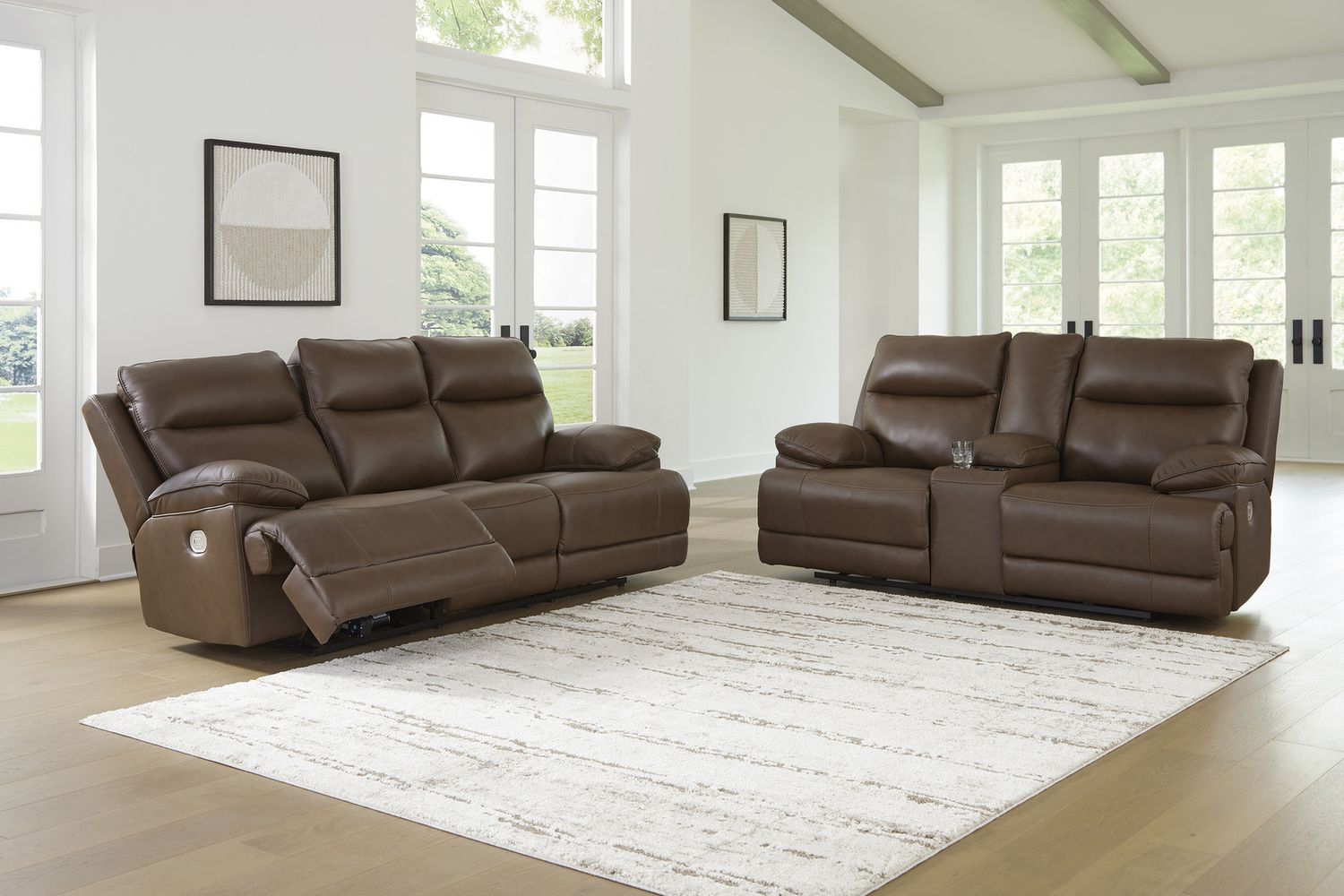 VonRyan Power Reclining Sofa In Tobacco U1040015