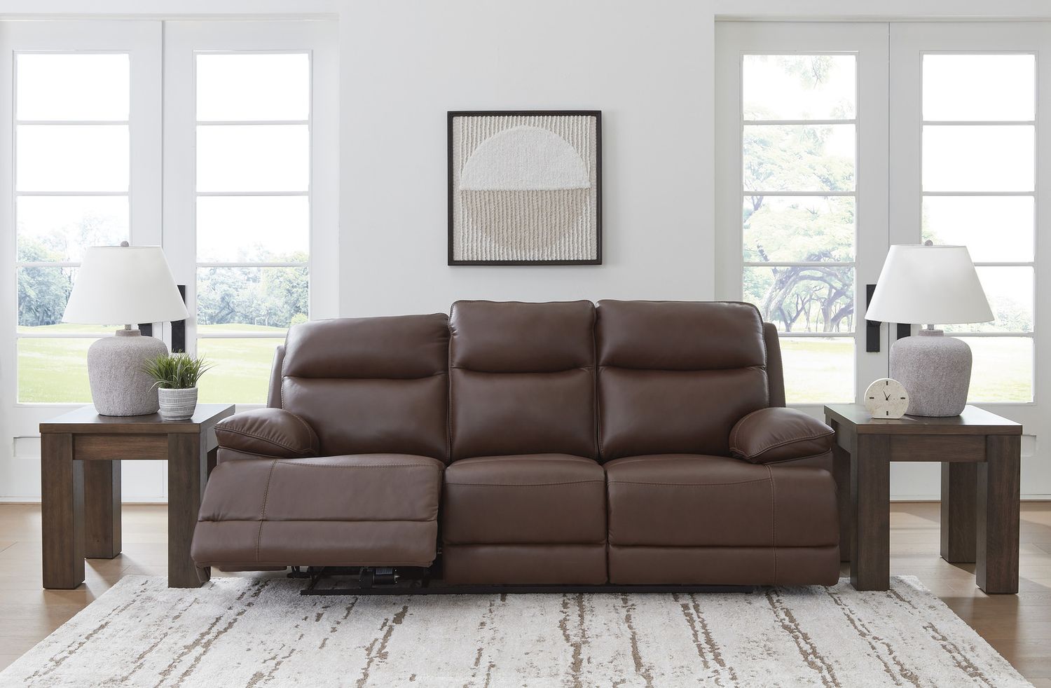 VonRyan Power Reclining Sofa In Tobacco U1040015